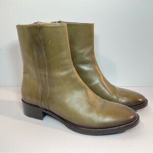 Alberto Fasciani Green Leather Ankle Boots Sz 38.5EU Made in Italy Sz 8US